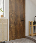 Thick Rustic Wood Wallpaper Peel And Stick 15.7 Inch Wide By 354 Inch Long Self Adhesive Vinyl Wrap on door surface