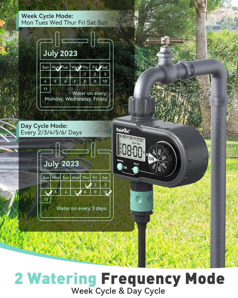 Sprinkler Timer For Garden Hose With Three Programs And Daily Or Specific Day Scheduling Programmable Automatic Or Manual Lawn