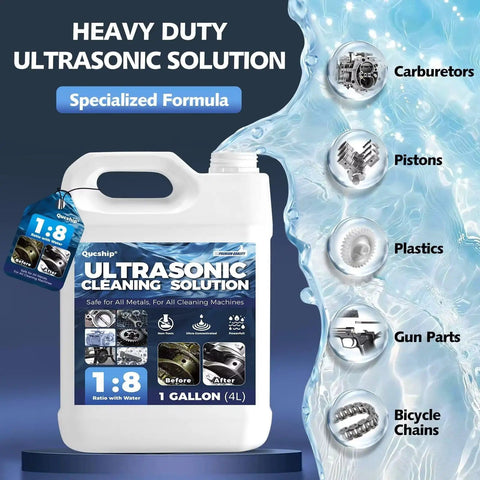 Concentrated Ultrasonic Cleaner Solution For Engine Parts, Heavy Duty Formula Safe For All Metals, One Gallon bottle image