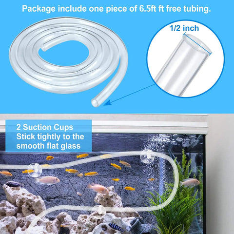 Submersible Fountain Pump 400 GPH 25W Tubing with 6.5ft length, 1/2 inch ID for aquariums, ponds, fish tanks, hydroponics installation