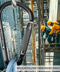 Auto Twist Lock Aluminum Carabiner 22kN Rating With Huge Opening Gate For Climbing next to workers on scaffolding