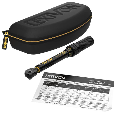 Bike Torque Wrench Set 1/4-Inch Drive, 15-Piece Kit with storage case and calibration certificate