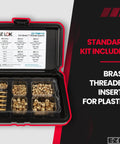 Ultrasonic Threaded Inserts For Plastic Kit With Heat Set Thread Inserts, Metric M2.5 To M6, Tapered Single Vane in box