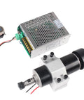Beefy 500W CNC Air Cooled Spindle Motor With ER11 Chuck 12000 RPM and power supply, speed controller, and 52mm clamp
