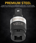 Beefed Up Slim Impact Universal Joint Set With One Half Inch Three Eighths Inch And One Quarter Inch Socket Swivels