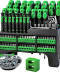 118-Piece Magnetic Screwdriver Set With Plastic Rack And Magnetizer Demagnetizer displayed with allen keys and sockets