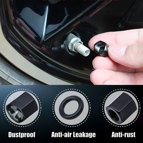 Premium Tire Valve Stem Caps For Tesla Models 3 S X Y Leakproof Aluminum Caps With Rubber O Rings Matte Black Finish 4 Pack application