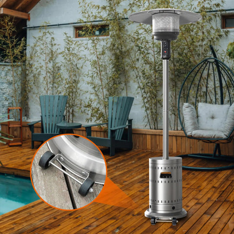 Patio Heater Wheel Kit With Stainless Steel Bracket And Two Wheels For Outdoor Gas Heaters With Round Base Replacement And Move It Easy Mobility Upgrade Durable And Simple To Move