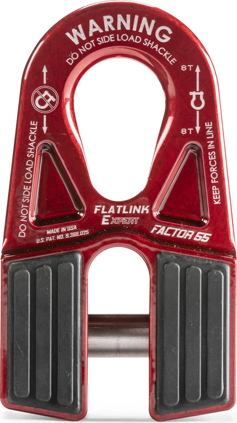 Red FlatLink E Closed Winch System for Off Road Recovery, easy install, big pear shaped shackle hole for various shackles.