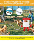 Automatic Chicken Waterer With Float Valve Hanging Or Standing Design Connects To Three Quarter Inch Faucet And Hose