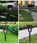 Sun Powered Outdoor Mosquito Zapper For Your Yard Garden And Patio No Outlet Needed Auto On Off With Purple Or White Light Waterproof Bug Trap Gnat Killer For Backyard And Pathway installed in garden and walkway