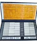 Pro Grade Surface Roughness Standards Set With 30 Pcs Comparators Ra 0.05 To 12.5 Microns For Surface Roughness Meter Quick Visual Checks And Scrap Reduction, open case