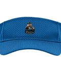 Cool Royal Blue CNC Machinist Visor With Square Gauge Design, Breathable Mesh Sunglasses Hat front view with logo.