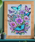 Framed Butterfly Diamond Art Painting Kit For Adults Full Drill 5D Round Diamonds Diy Craft Kit Beginner Friendly 12x16 Inch
