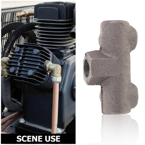 Built Tough Cast Iron Air Compressor Four Way Manifold Block With One Half Inch And One Quarter Inch Female Threads