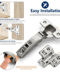 Installation guide for 50 Pack 25 Pairs European Kitchen Cabinet Hinges Soft Close Full Overlay Frameless Adjustable Cup Hinges