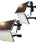 Ultra Bright Solar Spotlight Set With 299 LEDs And 1000 Lumens, 4000mAh Battery, IP65 Waterproof Dusk Till Dawn Outdoor Lights, 2 Pack