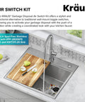 Easy Install Garbage Disposal Air Switch Kit In Matte Black with faucet, sink, and cutting board on kitchen countertop