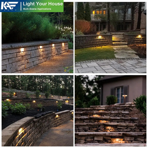 12 Inch 3W LED Integrated Hardscape Paver Light Kit For 12V Low Voltage Landscape Lighting With IP65 Waterproof Step And Retaining Wall Lights 2700K Soft White ETL Listed 50K Hour Lifespan 4 Pack For Outdoor Living