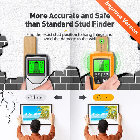 Top Tier Electronic Stud Finder Wall Scanner With Hella Precise Wood Stud And Joist Tracking Plus No Sweat Live Electrical Wire Alert And Bright Lcd Readout For Smooth Diy Work