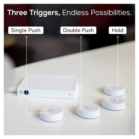 Three Pack Smart Button For Lights And Music Control With Alexa Matter HomeKit SmartThings No Fuss Setup Wireless Routine Triggers Customizable Scenes White UL Certified