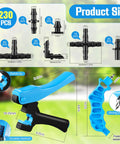 2 In 1 Drip Irrigation Hole Punch Cutter With Barbed Connectors For One Quarter Inch Fittings And 16 20 25 mm PE Pipe Includes 230 Blue Irrigation Plugs