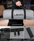 Grab-And-Go Guitar Pedalboard With Built-In Power Supply carrying bag, nylon material, zipper details, black handles