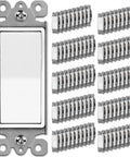 100 Pack Single Pole Decorator Light Switch, Paddle Style On Off Rocker Interrupter, 15A 120/277V, UL Listed, White, Gloss Finish