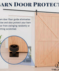 Sliding Barn Door Floor Guide Set With Wall Mount Flush Flat Bottom Guides Adjustable Floor Guide Rollers installed view