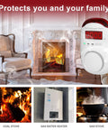 Plug-In Carbon Monoxide Detector With Digital LED Display in living room, showcasing real-time CO monitoring, Upgrade 2 Pack