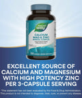 Calcium Magnesium Zinc Mineral Complex Supplement For Bone Health Muscle Function And Immune Support Gluten Free 250 Capsule Bottle