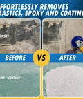 4.5 Inch Diamond Grinding Wheel Workhorse For Aggressive Concrete And Coating Removal With S Segments Grit 18 20 Arbor 5 8 11 Fast Stock Removal For Epoxy Paint Mastic And Curb Joints showing before and after concrete grinding results.