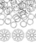 100 Pcs M8 Stainless Steel Split Ring Lock Washers Kit For Bolts And Machinery Fastening Applications Heavy Duty Spring Metal Washers For Auto DIY Projects Tools And Equipment, assorted rings