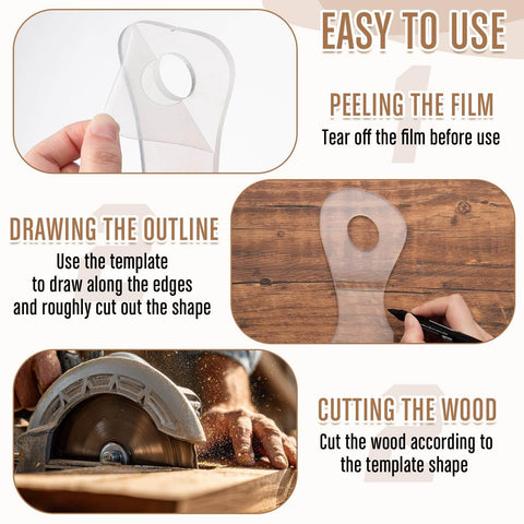 Step-by-step guide for using All In One Router Template Kit For DIY Woodworking with handle guides and cutting templates.