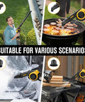 Cordless Mini Leaf Blower 20V With Battery And Fast Charger, 130 CFM 200 MPH used in various scenarios including patio, grill, car, and woodworking cleanup.