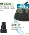 Heavy Duty 3600 GPH Pond Waterfall Pump With 170W Low Energy Power ETL Listed Premium Ceramic Shaft And Flex Impeller featuring PumpShield and adapter fittings