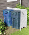 Outdoor Privacy Screen For Air Conditioner Unit With Four Panels, Trash Can Enclosure And Pool Equipment Shield, Resin Fence Kit