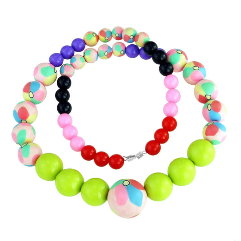 Colorful beaded necklaces connected by a Barrel Screw Type Clasp Set 100 Pieces 4 x 15 mm Durable Silver Tone Jewelry Clasps For DIY Necklaces