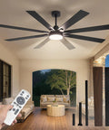 72 Inch Ceiling Fan With Lights And Remote Dual Sided Reversible Blades Quiet DC Motor Damp Rated For Indoor Or Outdoor Use