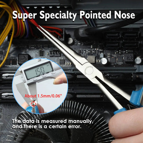 Long Reach Needle Nose Pliers Seven Inches Slim Extra Long Nose Pliers For Jewelry Making Wire Bending Small Object Gripping.
