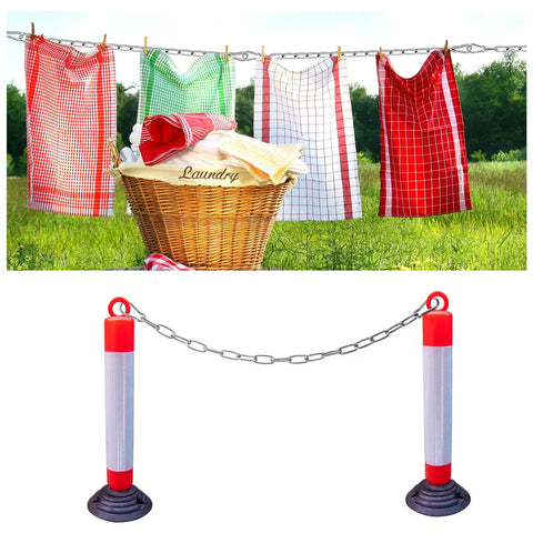 4 Pack 20 Inch Stainless Steel Swing Chains With Carabiners And Spring Snap Links used for securing laundry outdoors