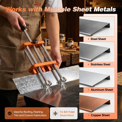Top Notch Two Station Sheet Metal Bender With No Sweat Pull Rod Depth Control And Portable Rolling Stand For Slick Precise Creases That Run Flawless Everyday