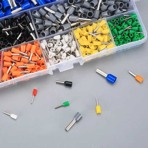 800 Pcs Wire Ferrule Connectors Kit AWG 22 10 Copper Nylon Insulated Cord Pin Ends Crimp Terminals in case