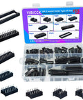 155 Piece Dip IC Socket Kit With 2.54mm Pitch Solder Type Adapters in a storage box with various pin sizes visible.
