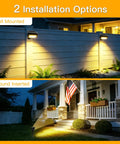 Lit Robot Style Solar Garden Lights 4 Pack with wall-mounted and ground-inserted options illuminating pathways and fences.