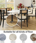 Dining room with tables and chairs using 20 Pack Anti Slip Furniture Leveling Pads Shims for Tables Chairs Cabinets on hardwood floor.