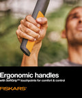 Close-up of ergonomic handle on 32 Inch Steel Blade Bypass Lopper for Tree Trimming Heavy Duty With PowerGear2 Technology