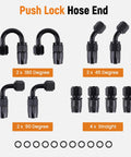 Beefed Up Universal 6AN Fuel Line Kit with various angle push lock hose ends for Transmission Cooler Lines 20 Feet