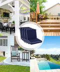 Set Of 4 Outdoor Patio Chair Cushions 20 By 17 Inch Seat Cushions With Ties, Water Resistant UV Protected All Weather Cushions displayed on patio chairs
