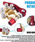 4 Way Battery Terminal Clamp Connectors Kit, Quick Release Car Battery Terminals for SAE and JIS Type A Posts, 2 Pack